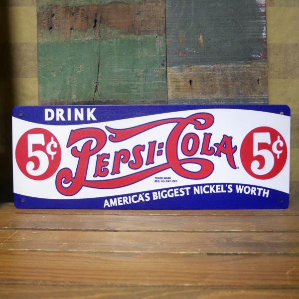 PEPSI アメリカンサインボード COLA 横長 ブリキ看板 ペプシ