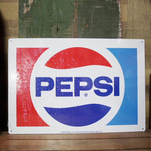PEPSI（ペプシ） ペプシコーラ ブリキ看板 PEPSI 1970 LOGO サイン看板
