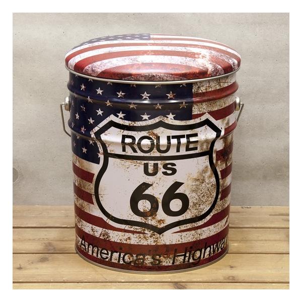 ☆ROUTE66☆オイル缶☆収納型椅子☆アメリカ雑貨 ROUTE66☆