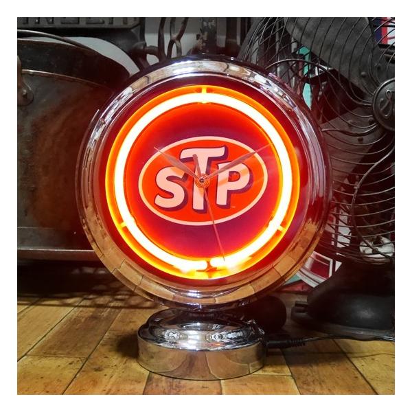 STP ガスランプ ネオンクロック 置時計 GASLAMP NEON CLOCK