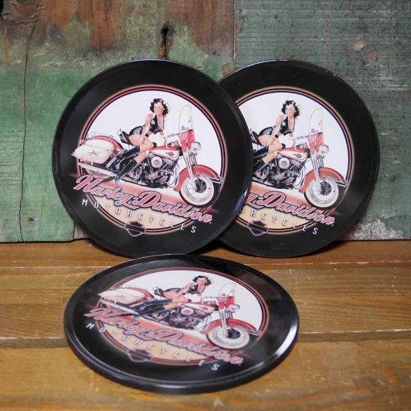 HARLEY-DAVIDSON コースター 3Pセット ハーレーダビッドソン コルクコースター アメリカン雑貨
