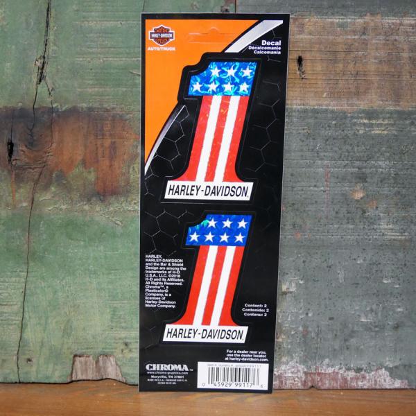 ハーレーダビッドソン H-D No.1 U.S.FLAG ステッカー Harley-Davidson ダイカットデカール 99117