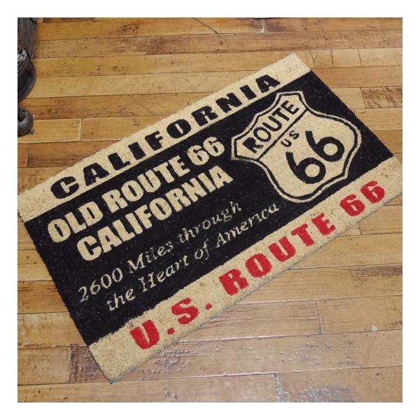 ルート66 カリフォルニア コイヤーマット ROUTE66 玄関マット コイアマット アメリカン雑貨