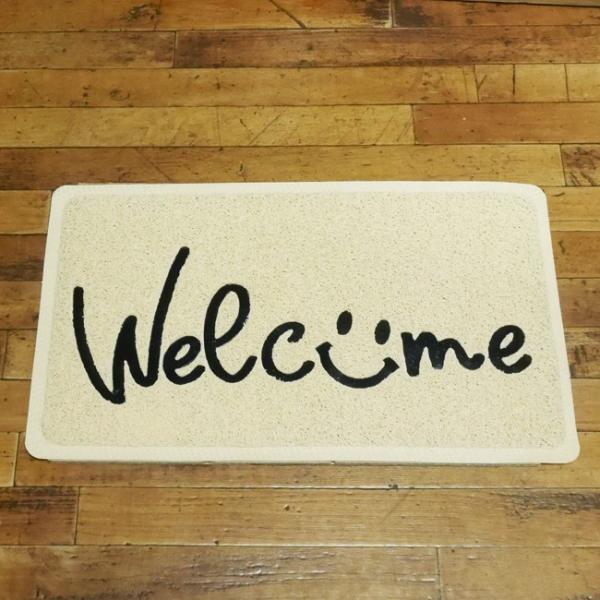 PVCエンボスマット スマイル Welcome 玄関マット : アメリカン雑貨の