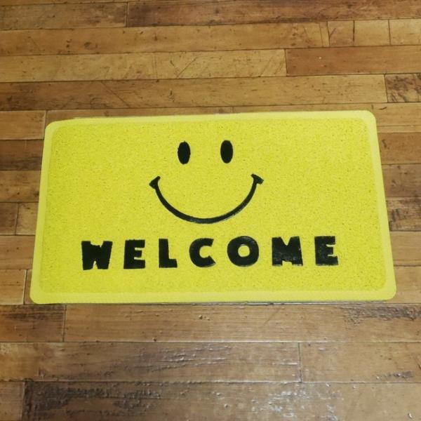 PVCエンボスマット スマイル WELCOME 玄関マット : アメリカン雑貨の