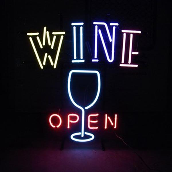 WINE OPEN lITC lI NEON SIGN