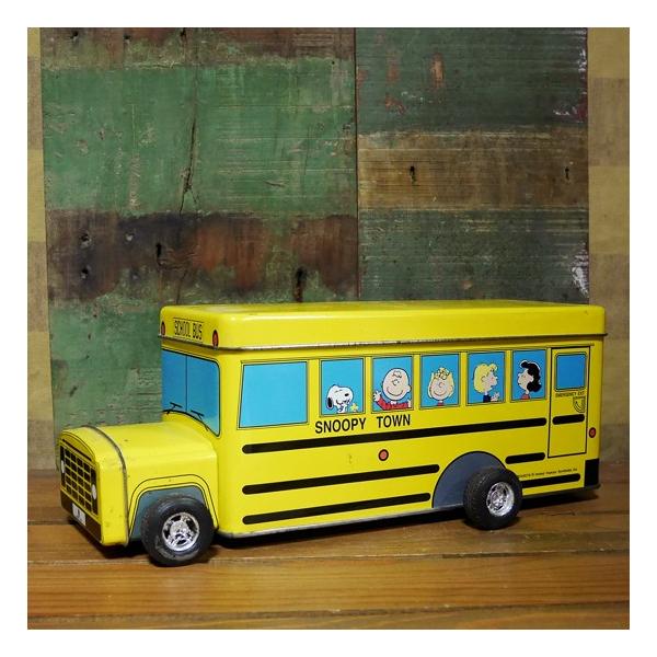 スヌーピー　バス　 絆創膏　カットバン　缶ケース　50周年　スクールバス　缶 goodsfarm_ra-50