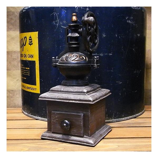 コーヒーミル（陶器木製）／アンティーク調インテリア雑貨（置き物） アンティークタイプ コーヒーミル 貯金箱 インテリア : アメリカン雑貨