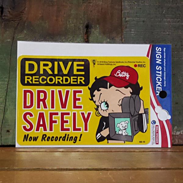 ドライブレコーダー搭載 ウォールサイン ステッカー ベティブープ シール SIGN STICKER