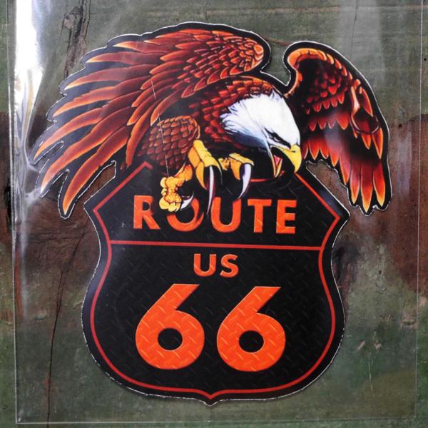 アメリカンな雰囲気たっぷりの、ROUTE66(ルート66)のニュータイプのPVCステッカーLサイズです。アメリカンなアイテムの定番！アメリカのマザーロード、ルート66のステッカーです。ダイカットに加工された見た目もカッコいいステッカー。ヘル...