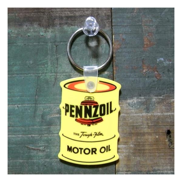 オイル缶 ラバー キーホルダー PENNZOIL ペンズオイル