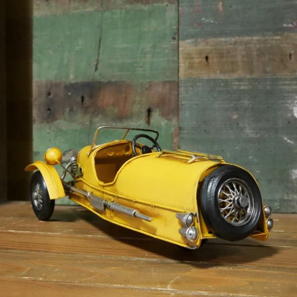 レーシングカー ブリキの自動車 ブリキの車 レーシングカー／イエロー(Mサイズ) , ブリキの