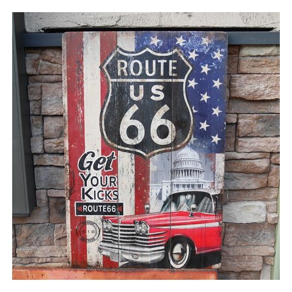 ルート66 アメリカン インテリア ROUTE66 木製看板 サインボード