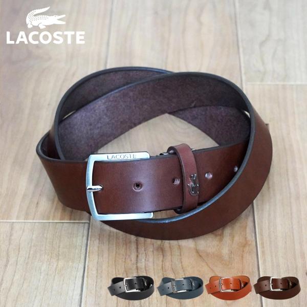 LACOSTE（ラコステ） ベルト レザー メンズ 本革 BELT ブラック