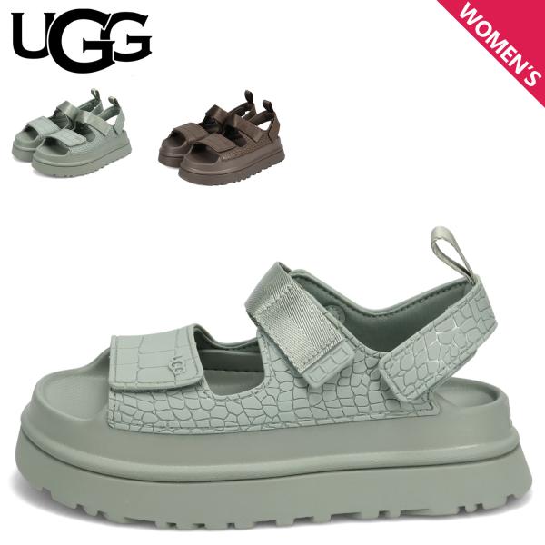 UGG アグ サンダル スポーツサンダル ゴールデングロウ エンボス レディース 厚底 軽量 GOLDENGLOW EMBOSSED グリーン ブラウン 1175311 超PayPay祭