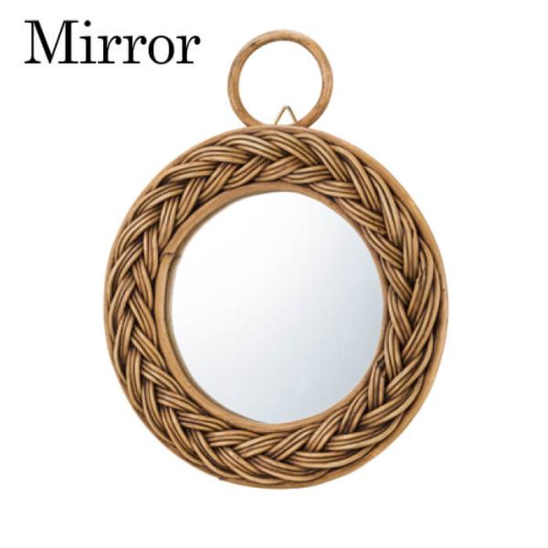 ミラー  MR-711手編みならではの繊細なラタンミラーはやわらかくあたたかな印象ラタンを使用しているので軽くて取り付けもカンタン【商品サイズ】　W22×D3×H22(27.5)cm【材質】  ラタン ラッカー塗装 3mmミラー【組立】　完...
