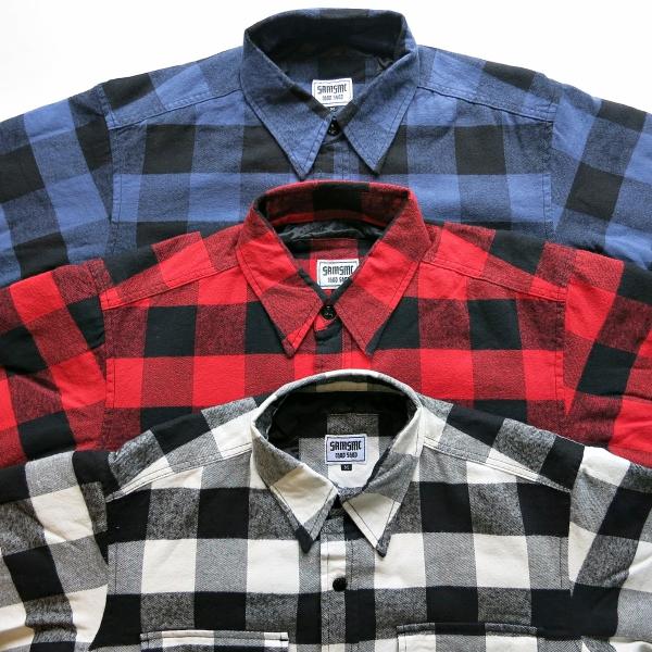 SAMS MOTORCYCLE ブロック チェック シャツ　Lサイズ SAMS MOTORCYCLE サムズ BLOCK CHECK SHIRTS ブロック チェック