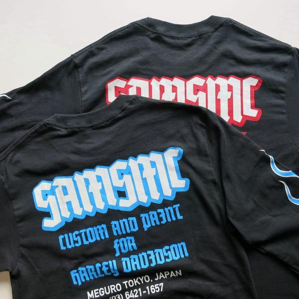 SAMS MC 　サムズ　ブラックロングスリーブTシャツ　Lサイズ SAMS MOTORCYCLE サムズ 『 SAMSMC FLAMES L/S T-SHIRT 2018