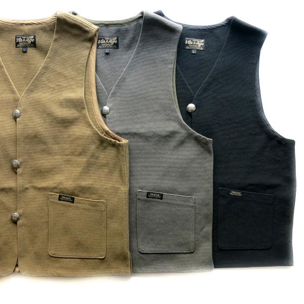Vin&Age TYPE-VRV3 COTTON RUG VEST '26 �R�b�g�� ���O�x�X�g 3color �x�X�g ���B�����G�C�W HEADWAYZ ���i�摜