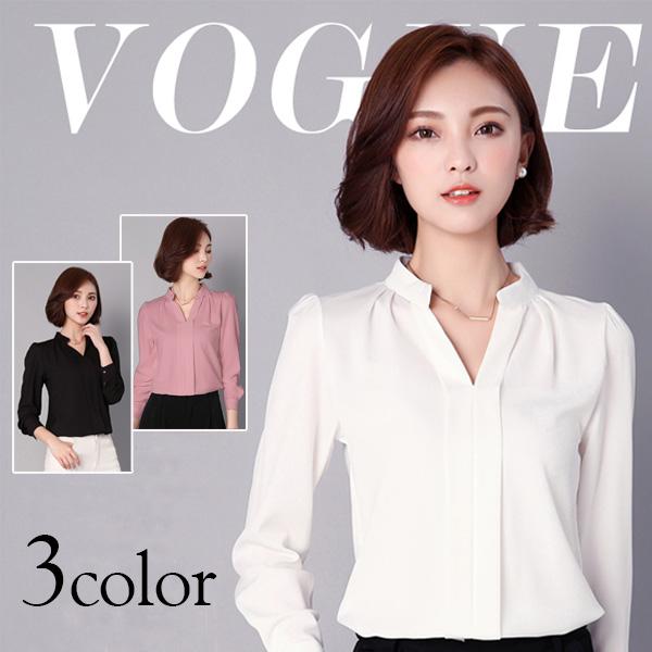 シャツ ブラウス オフィス 無地 長袖 レディース トップス メール便のみ送料無料2 C Sltop 125 グッズタウン 通販 Yahoo ショッピング