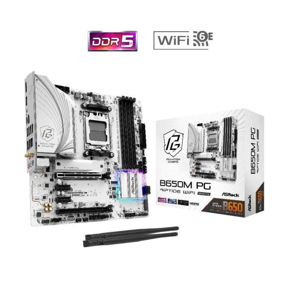 ASRock B650M PG Riptide WiFi White AMD B650チップセット搭載