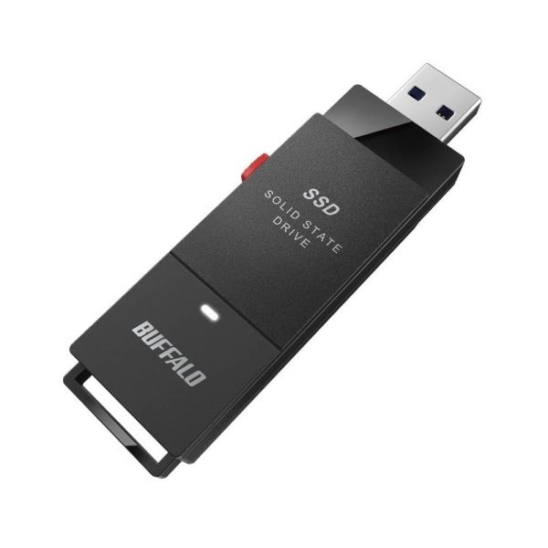 ポータブルSSD バッファロー SSD-PUT500U3BC/D [外付けSSD ポータブル USB3.2 Gen1 スティック型 TV録画対応 500GB ブラック]