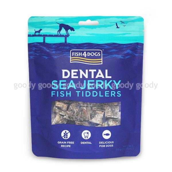 フィッシュ4ドッグ シージャーキー ティドラー【賞味期限】：2026年12月24日100％天然素材（ホワイトフィッシュの皮のみ）を使用した歯垢除去に効果的な、ナチュラルでヘルシーなデンタルケアトリーツ。原材料のホワイトフィッシュの皮にはオメ...