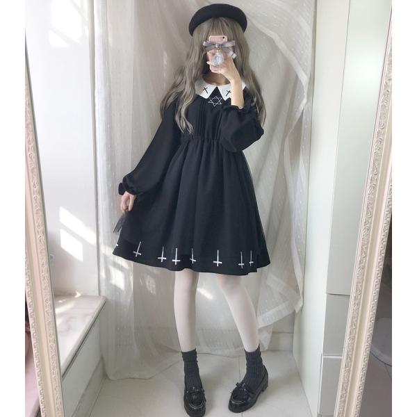 ゴスロリ コスプレ ワンピース 黒 ドレス ロリィタ 半袖 長袖 膝丈 Lolita ロリータファッション コスプレ 魔女 Dejapan เสนอราคาและซ อญ ป นท ม ค านายหน า 0