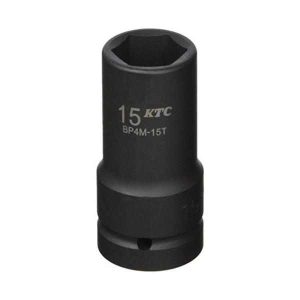 京都機械工具(KTC) 12.7mm (1/2インチ) インパクトレンチ ソケット (セミディープ薄肉) 15mm BP4M15TP