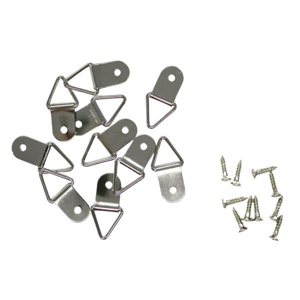 福井金属工芸 三角吊カン 安全耐荷重4kg×10個入 額縁金具 三角カン ビラカン フック 額掛け金具 F-0181
