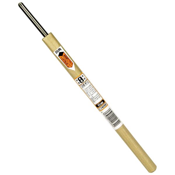 千吉 キリ 坪錐 角 径6mm 埋木・円筒状の穴あけ用 奥行1.9×高さ28.5×幅1.9cm