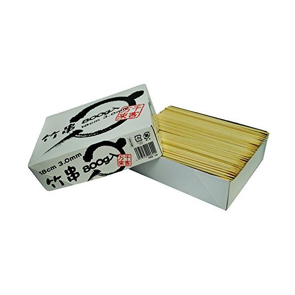 他サイト： 業務用 竹串 3mm 18cm 箱入 約800本 約0.8kg入 折れにくい 00644の商品画像