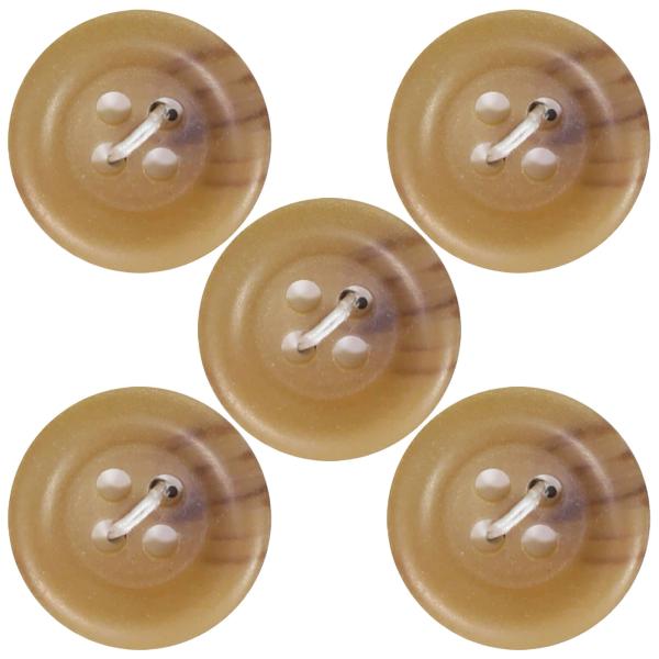ベルアート ポリエステル 水牛調 ボタン 25mm 5個入 Col.42 ベージュ AZSR-0389