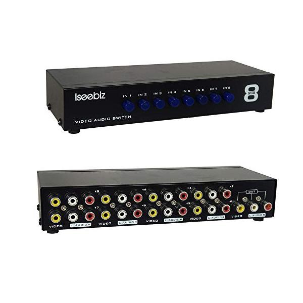 Iseebiz AV切替器 スプリッタ コンポジット スイッチャー 双方向 8入力1出力/1入力8出力 機械式 電源不要