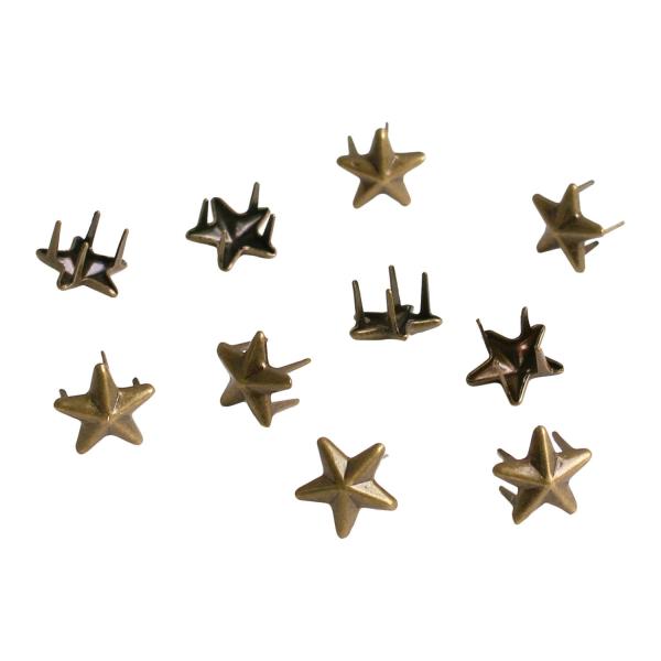 日本紐釦貿易(Nippon Chuko) NBK スタッズ 星 4爪 アンティークゴールド 8mm 20個入 F3-408 手芸用品
