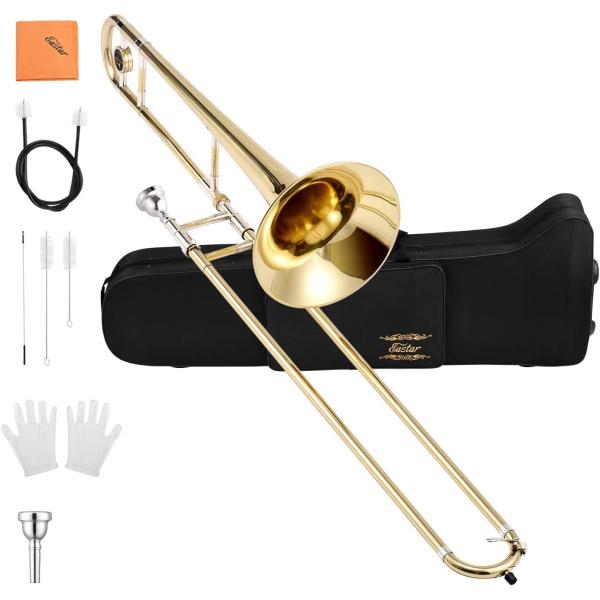 他サイト： Eastar トロンボーン テナー B調 Trombone ゴールドラッカー ケース付 学生用 ETB-330 (ゴールド)の商品画像