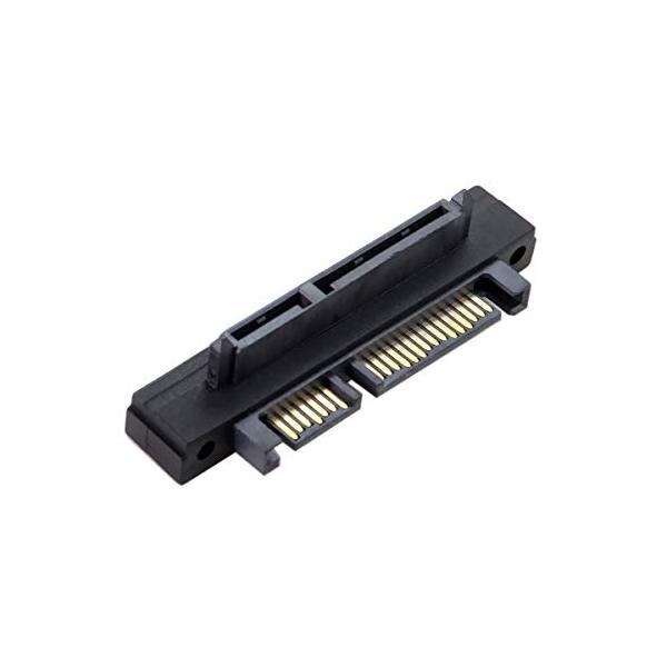 【ご購入後の当店からの連絡はご登録のメールアドレスに通知いたします。必ずご確認ください】【商品概要】一方の端はSATA 22Pオスで、もう一方の端はSATA 22Pメスコネクターです。90度上向きタイプのコネクター。90度上向きSATA 2...