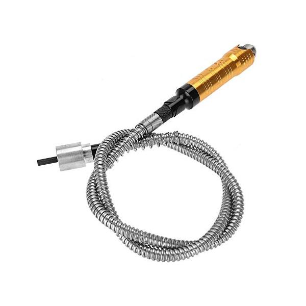 Akozon フレキシブルシャフト 6 mm 10000 RPM ゴールド 電動ドリルロータリーチャック フレキシブル ドライバー チャックサイズ：0
