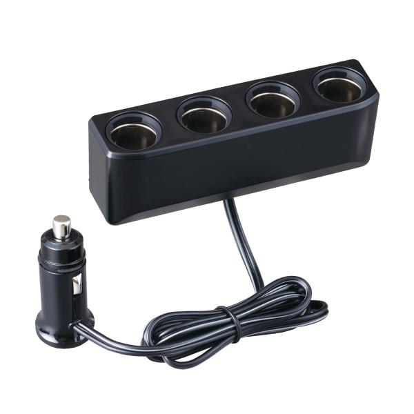 セイワ(SEIWA) 車内用品 シガーソケット増設分配器 ソケット4連 コードタイプ F317 プラグ抜け防止 12V/24V車対応 出力7A 約1m