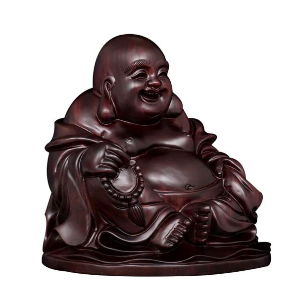 布袋さんの置物 6cm 高級天然 黒檀 木彫りの布袋様 インテリア 木製