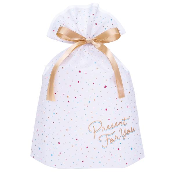 他サイト： インディゴ ラッピング袋 メッセージバッグL フォー・ユー/ドット ホワイト PG387の商品画像