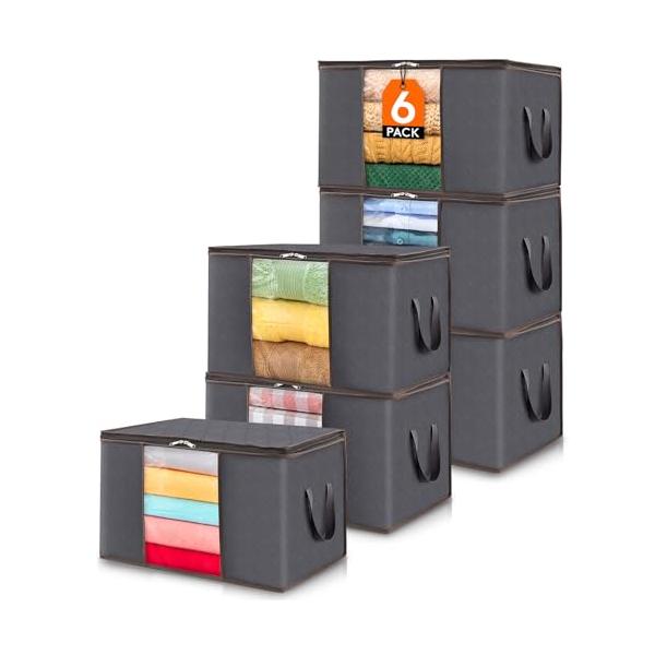 他サイト： Lifewit 60L 衣装ケース 収納ボックス 衣類収納ケース 毛布 布団収納袋 洋服収納 押し入れ収納 通気性の良い不織布 持ち手 透明窓付き 大の商品画像