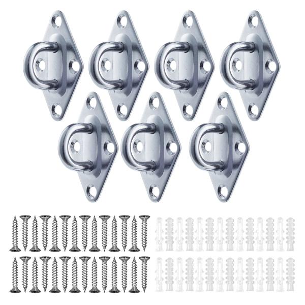 Aduson 6mm パッドアイステンレス製 アイプレートダイヤモンド 壁掛け式 パッドアイ金具 菱形 取り付け 壁 天井 フック 日除け オーニング
