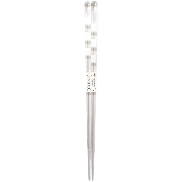 アオバ 箸 style クリアボーダー 白 23cm 【536055】 食洗機対応 日本製