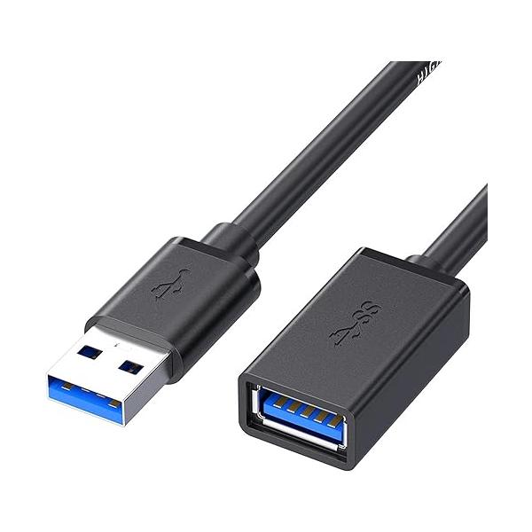 USB延長ケーブルUSB 3.05 Gbps高速データ転送A-A型オス・メスUSB延長線1.5 M（黒）