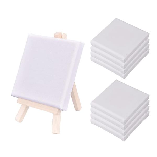 Mikankawa キャンバス 油絵キャンバスボード 正方形 15x15cm 純綿 張りキャンバス 練習用向け 初心者 絵具 画材 水彩画 アクリル絵