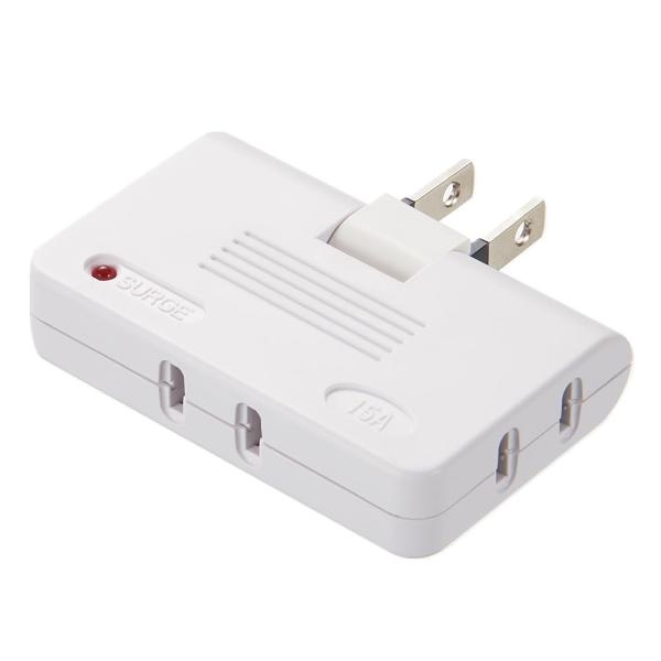 アイメディア(Aimedia) コンセントタップ 電源タップ 3個口 雷ガード付 スイング 3方向 分配 すき間 配線すっきり ホワイト 星光商事
