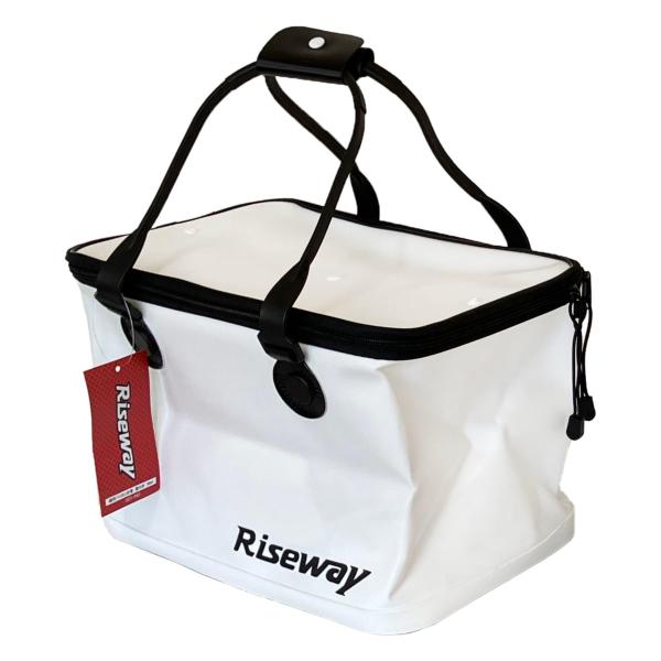 ライズウェイ(Riseway) 磯釣り UEV-043 折りたたみバッカン (フタ付き) 36cm ホワイト