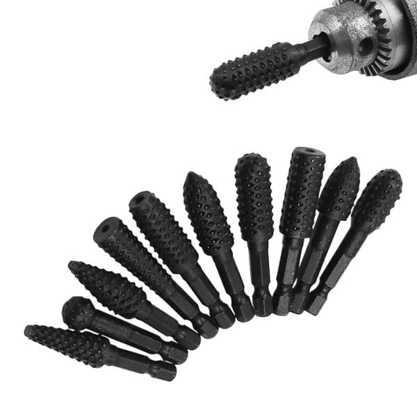 10pcs超硬ロータリーヤスリ 回転ヤスリ 六角軸電動やすり 木工用 鉄工用 彫刻 研削用 (style1)