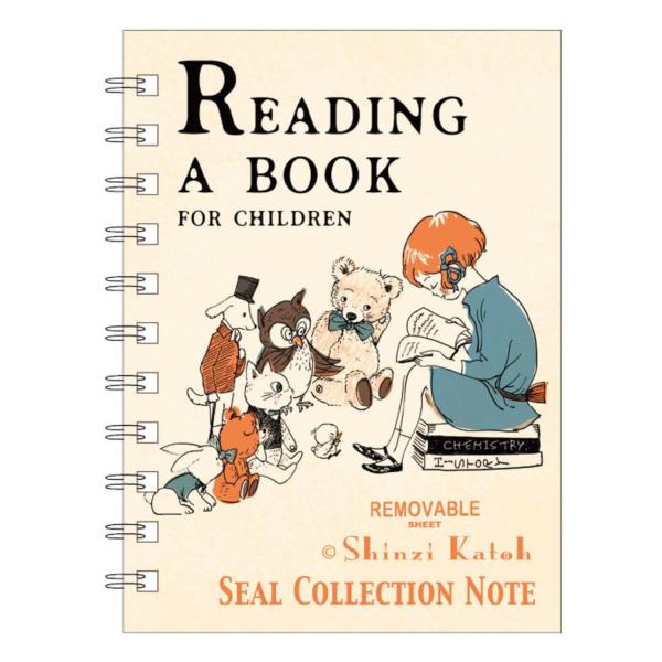 シール堂 日本製 シール帳 Shinzi Katoh Reading a book A6 40